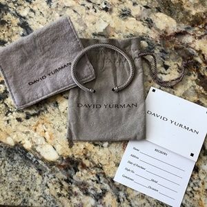 David Yurman Black Onyx & Diamond Cable Bracelet